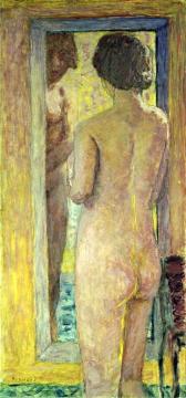 Nude before a Mirror Artwork by Pierre Bonnard