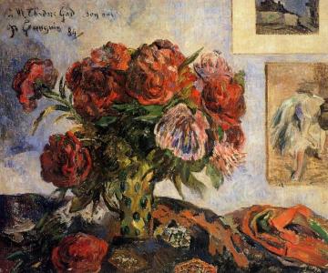 Vase of Peonies I Artwork by Paul Gauguin