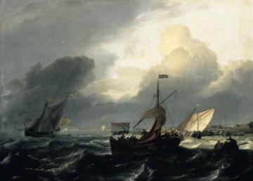 Small Dutch Vessels Artwork by Ludolf Bakhuizen