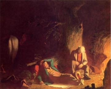 Belated Wayfarers Artwork by George Caleb Bingham