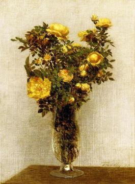 Roses Lying on Gold Velvet Artwork by Henri Fantin-Latour