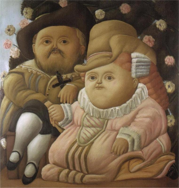 Rubens And His Wife Artwork by Fernando Botero