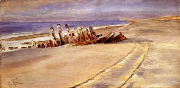 Shipwreck at Skagen North Beach Artwork by Peder Severin Kroyer
