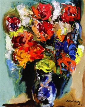 Flowers in a Vase Artwork by Mané-Katz