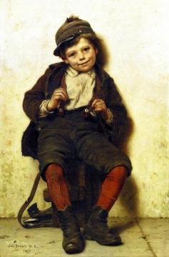 Shoeshine Boy with a Rose Artwork by John George Brown