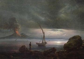 Volcano at evening, Sicily Artwork by Johan Christian Dahl
