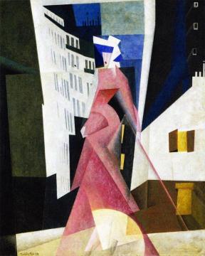 Lady In Mauve Artwork by Lyonel Feininger