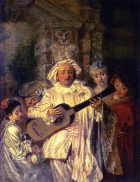In the Costume of Mezzetin Artwork by Jean-Antoine Watteau