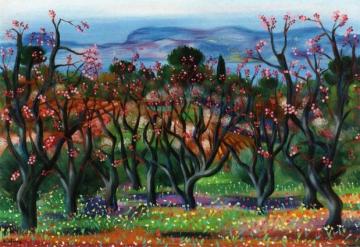 Sanary Landscape Artwork by Moise Kisling