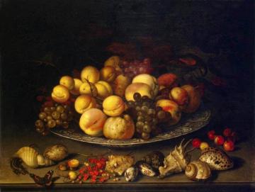 Plate with Fruits and Shells Artwork by Balthasar van der Ast