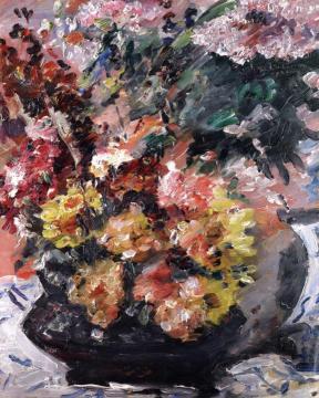 Flowers in a Bronze Bucket Artwork by Lovis Corinth