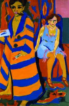 Self-Portrait with Model Artwork by Ernst Ludwig Kirchner