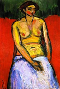 Sitting Female Nude Artwork by Alexej Jawlensky
