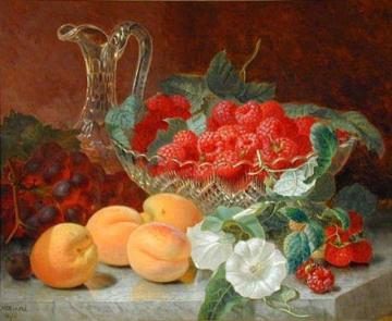 Still Life of Raspberries in a Glass Bowl Artwork by Eloise Harriet Stannard