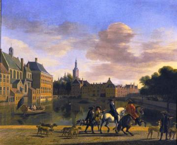 The Hofvijver as seen from the Korte Vijverberg (The Hague) Artwork by Gerrit Adriaenszoon Berckheyde