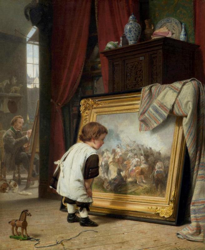 The Small Art Connoisseur Artwork by August Friedrich Siegert