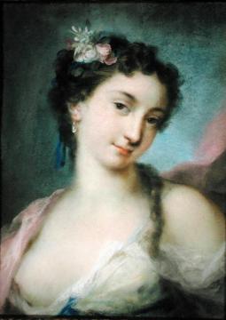 Portrait of a Lady as Flora Artwork by Rosalba Carriera