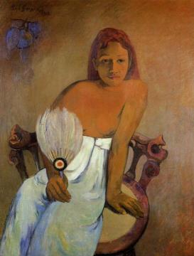 Girl with a Fan Artwork by Paul Gauguin