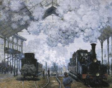 Arrival At Saint-lazare Station Artwork by Claude Oscar Monet