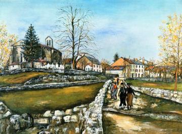 Landscape at Saint-Pierre-de-Bost, in Creuse Artwork by Maurice Utrillo