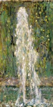 Water Fountain in the Moonlight Artwork by Henri Le Sidaner