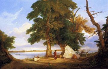 Winnebago Encampment Artwork by Seth Eastman