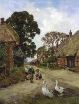 Off to School Artwork by Henry John Yeend King