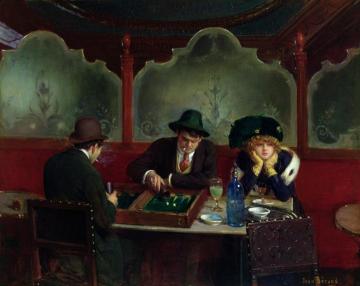 The Backgammon Players Artwork by Jean Georges Beraud