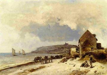 The Beach at Sainte-Adresse Artwork by Johan Berthold Jongkind