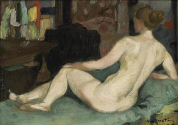 A Nude on Sofa Artwork by Louis Anquetin