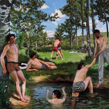 Summer Scene Artwork by Jean Frederic Bazille