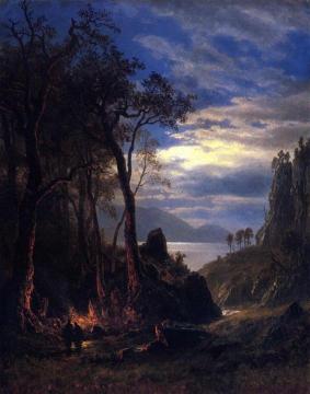 The Campfire Artwork by Albert Bierstadt