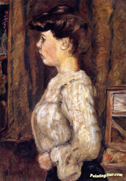 Profile of a Girl in a White Blouse Artwork by Pierre Bonnard