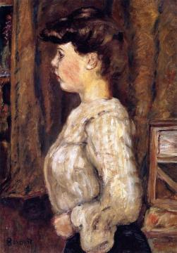 Profile of a Girl in a White Blouse Artwork by Pierre Bonnard