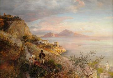 Gulf Of Naples With A View Of Capri Artwork by Oswald Achenbach