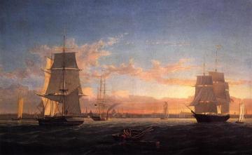Boston Harbor At Sunser Artwork by Fitz Hugh Lane