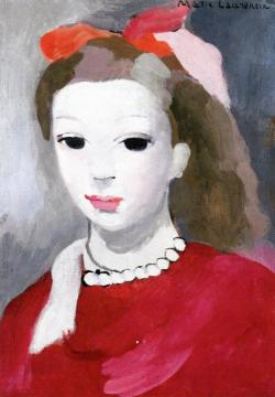Girl with a Pearl Necklace Artwork by Marie Laurencin