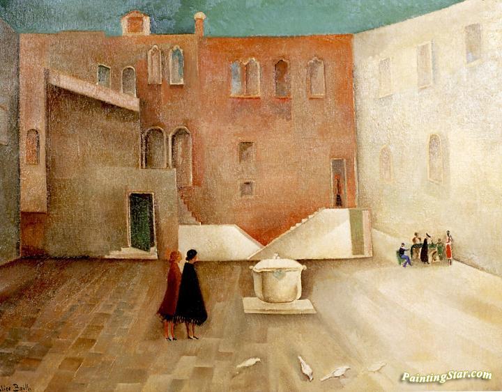 Courtyard Interior Artwork by Alice Bailly