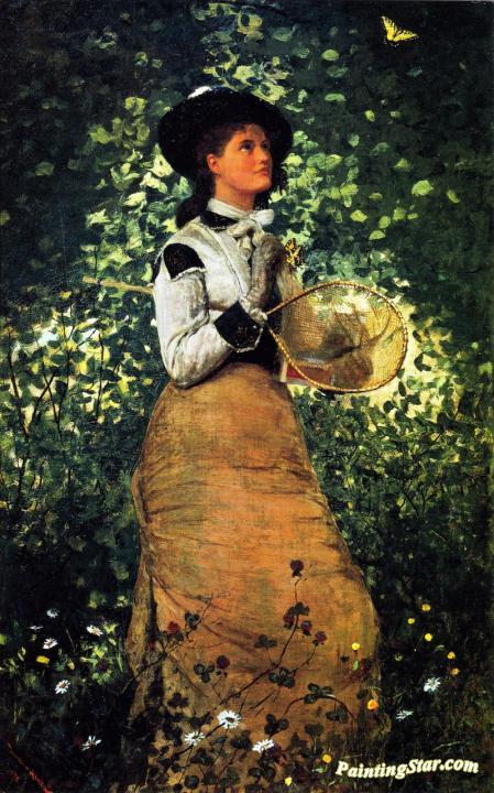 The Butterfly Girl Artwork by Winslow Homer