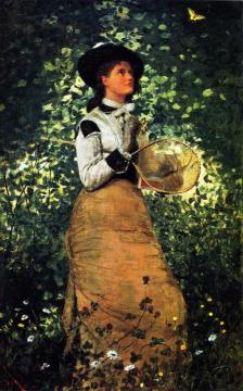 The Butterfly Girl Artwork by Winslow Homer