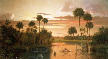 The Great Florida Sunset Artwork by Martin Johnson Heade