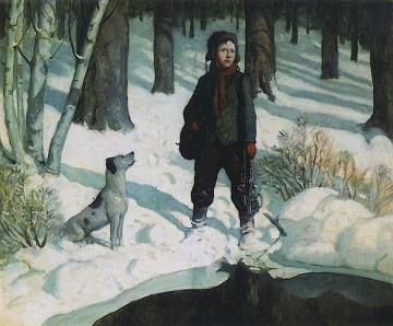 The Boyhood Of C. A. Lindbergh Yields Many Clues To Is Personality As A Man Artwork by Newell Convers (N.C.) Wyeth
