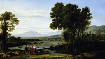 A River Landscape with Jacob and Laban and His Daughters Artwork by Claude Lorrain