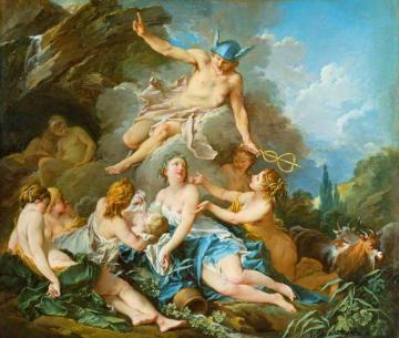 Mercury Confiding The Infant Bacchus To The Nymphs Artwork by Francois Boucher