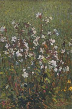 White flowers in the field Artwork by Henri Martin