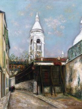 The Rue Saint-Vincent and Sacré-Coeur Artwork by Maurice Utrillo