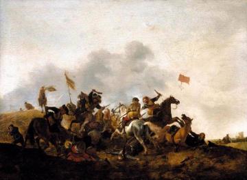Cavalry Skirmish Artwork by Philips Wouwermans