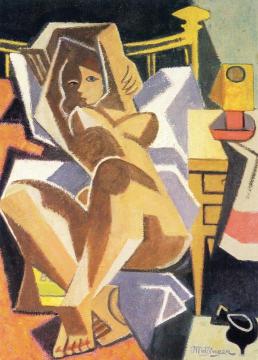 Reclining Nude Artwork by Jean Metzinger