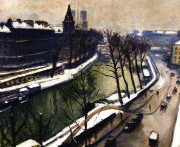 Paris, Quay des Grands-Augustins in the Snow Artwork by Albert Marquet