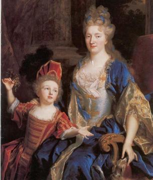 Portrait Of Catherine Coustard With Her Daughter Léonor Artwork by Nicolas de Largillierre
